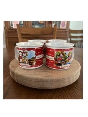 Set of 4 Campbell's Kids Soup Mugs Houston Harvest 2000 M'm! M'm! Good! Ceramic